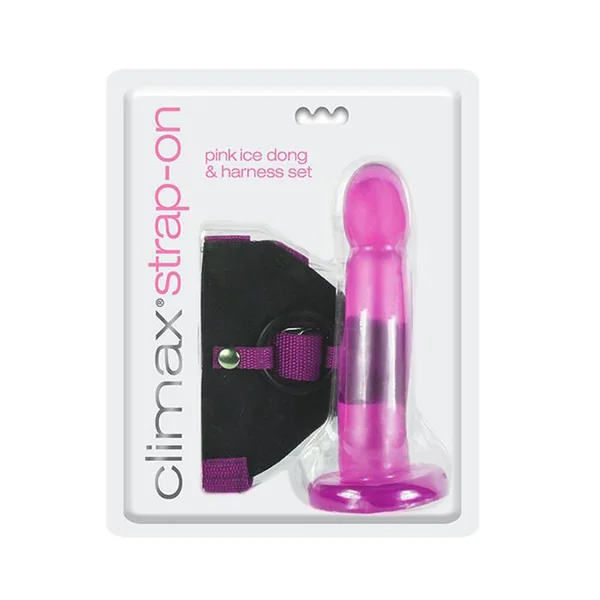 Climax Strap On Adjustable Harness Kit With Pink Ice Dong 6.5 Inch