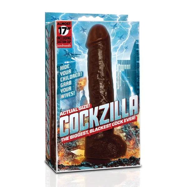 Cockzilla Massive Nearly 17" Realistic Black Colossal Dildo