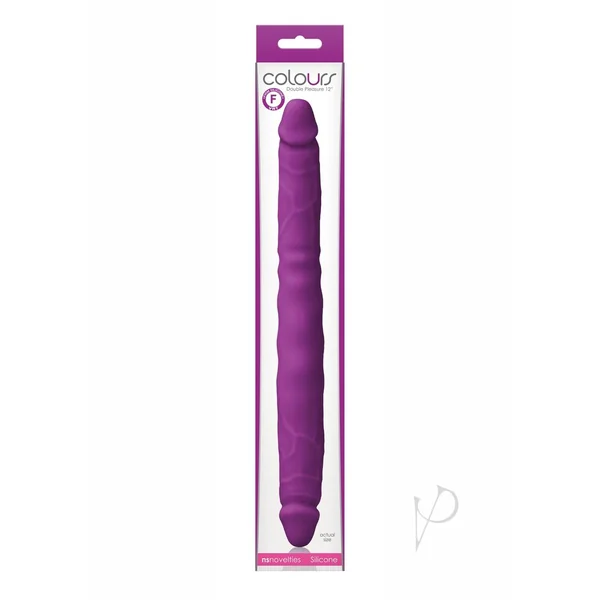 Colours Double Pleasures Silicone Double Dildo 12in - Purple