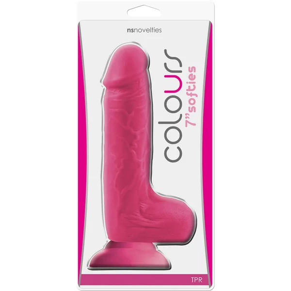 Colours Softies Realistic Dildo With Balls Pink 7 Inch