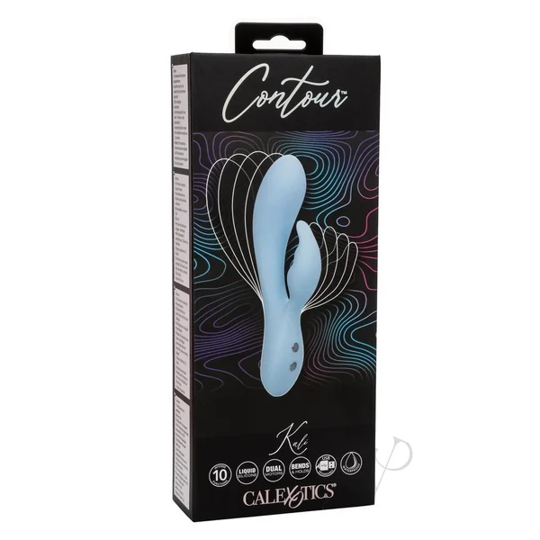 Contour Kali Rechargeable Silicone Rabbit Vibrator - Blue