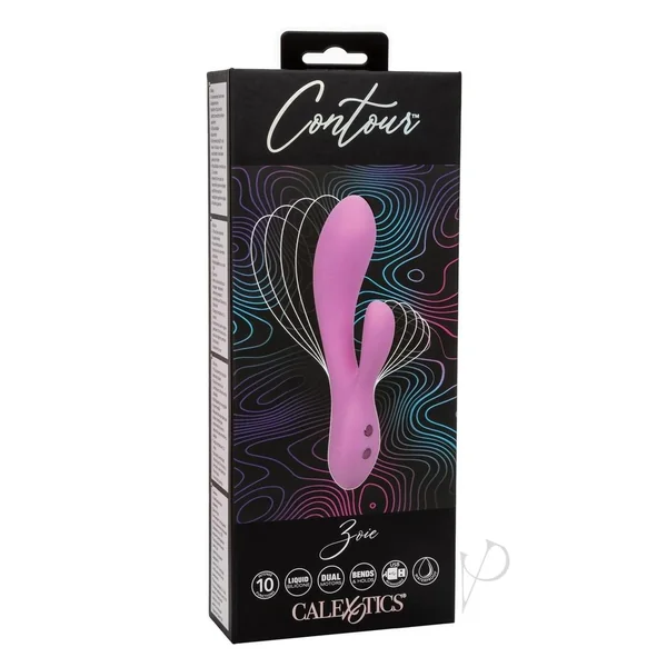 Contour Zoie Rechargeable Silicone Rabbit Vibrator - Pink