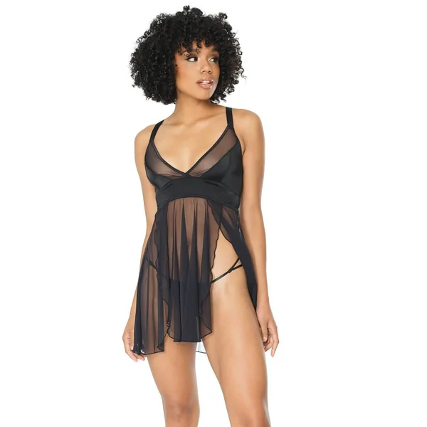 Coquette - 20312 - Babydoll & G-String Set - Black - OS