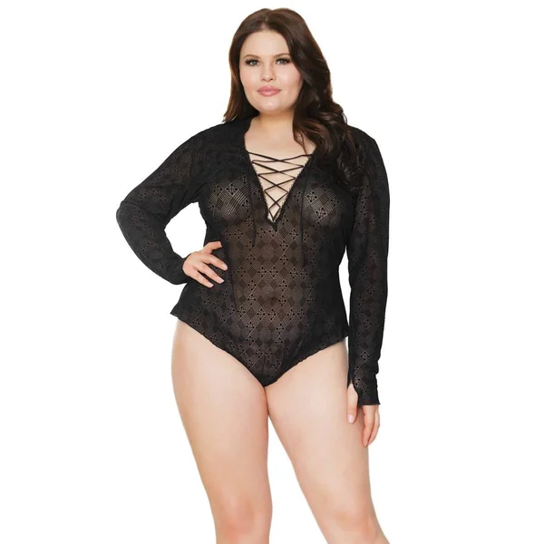 Coquette - 21318 Plus - Romper - Black - OS/XL