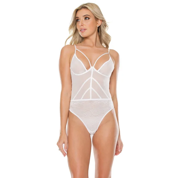 Coquette - 22119 - Mesh Teddy - White