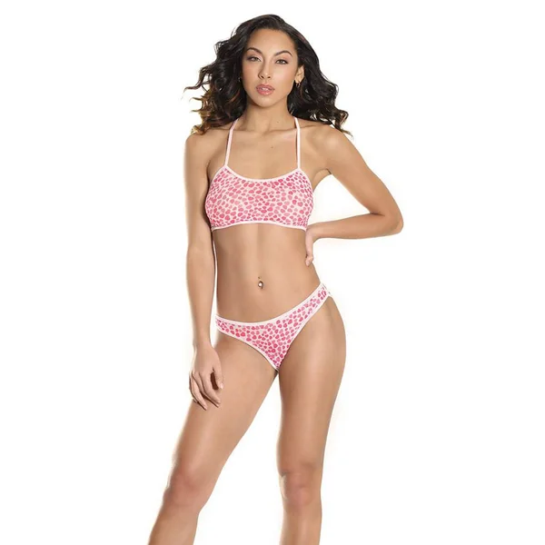 Coquette - 2575 - Bralette & Panty Set - White/Pink - OS