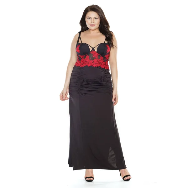 Coquette - 3870X - Embroidered Gown - Black/Red