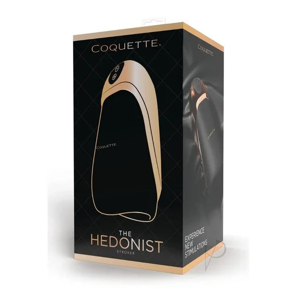 Coquette The Hedonist Rechargeable Silicone Stroker - Black/Gold