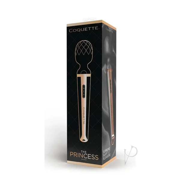 Coquette The Princess Wand Rechargeable Silicone Massager - Black/Gold
