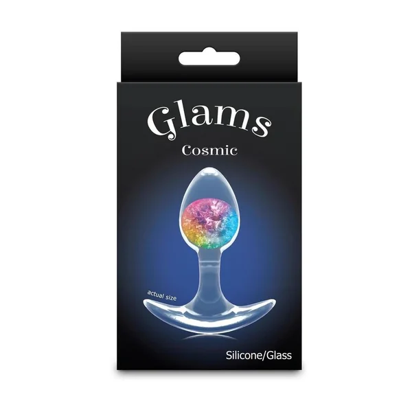Cosmic Glams Silicone Anal Plug - Small - Rainbow
