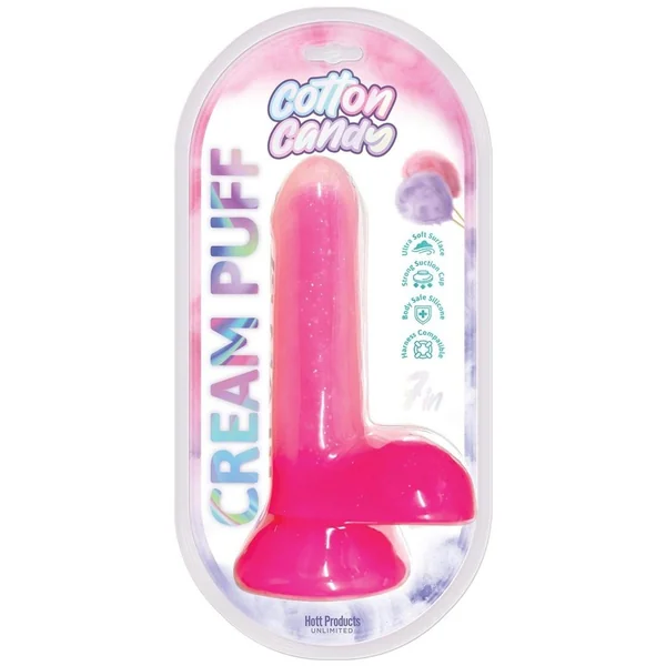 Cotton Candy Cream Puff Silicone Dildo 6in – Pink