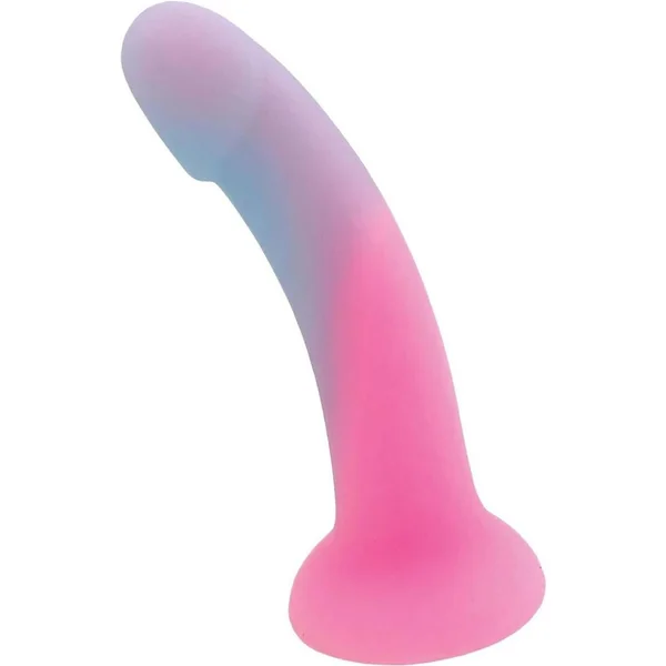 Cotton Candy Pound Cake Rechargeable Silicone Dong – Fuschia/Aqua