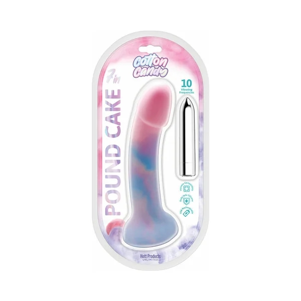 Cotton Candy Pound Cake Silicone Dildo 10 Frequencies 7.5 inches