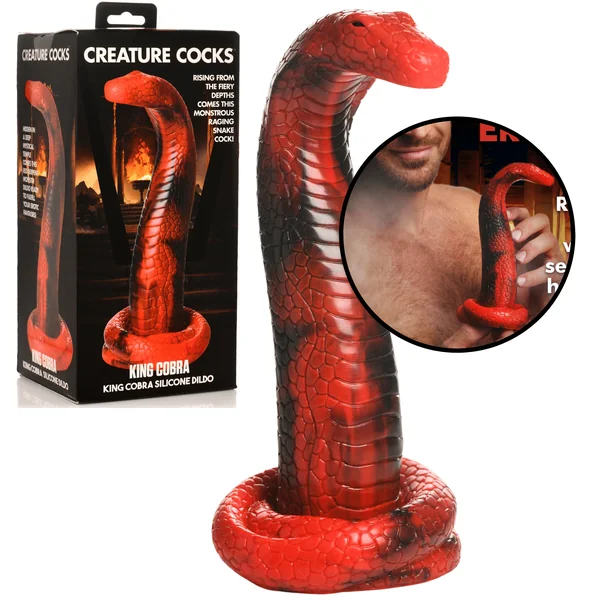 Creature Cocks King Cobra Harness Compatible Silicone Dildo