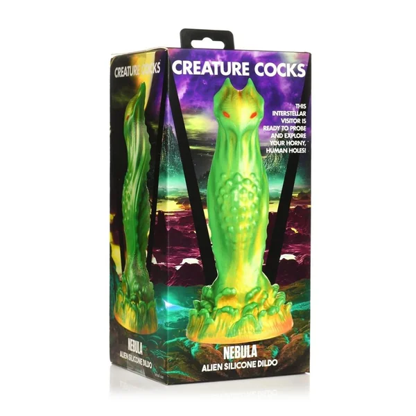 Creature Cocks Nebula Alien Silicone Dildo - Green/Gold/Red