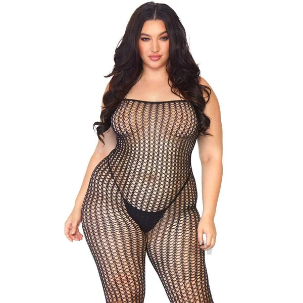 Crochet Net Bodystocking - Queen Size - Black