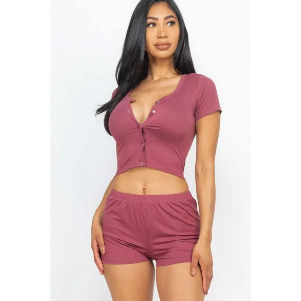 Cropped Tank Top And Shorts Set