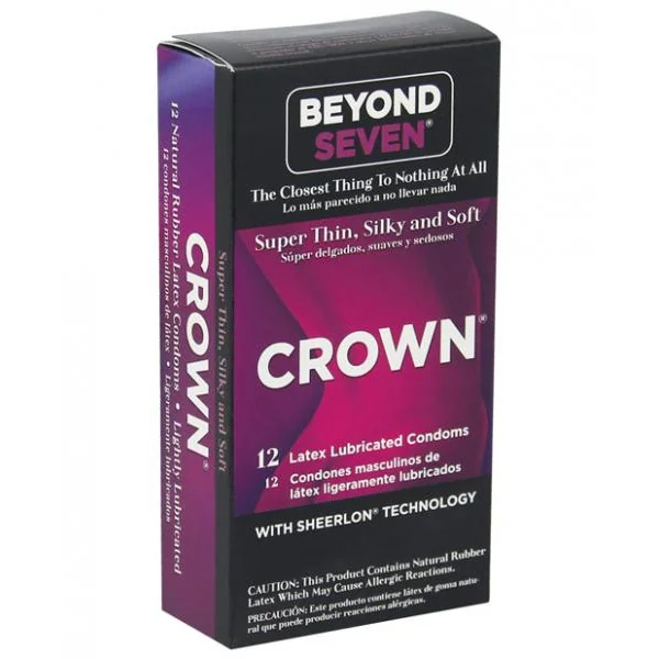 Crown Super Thin Latex Condoms Lubricated 12 Pack