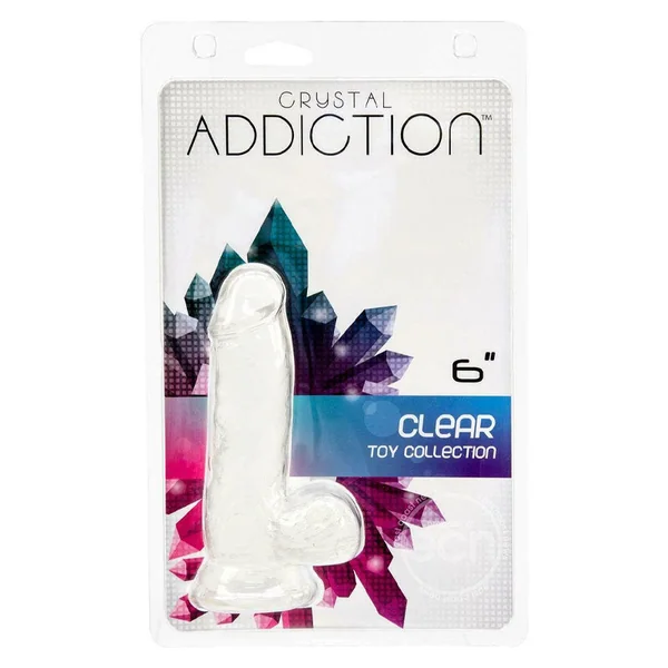 Crystal Addiction - 6 Inch Dong Jelly & Rubber Dildo