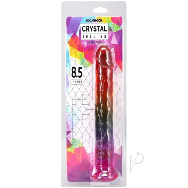 Crystal Jellies Dildo 8.5in - Rainbow