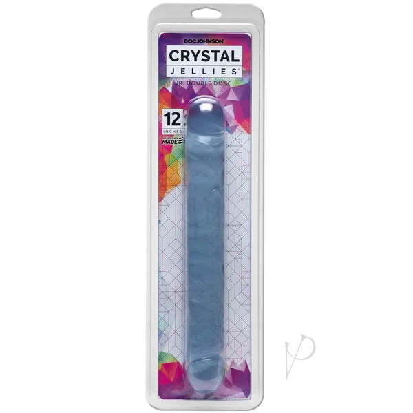 Crystal Jellies Jr. Double Dildo 12in - Clear
