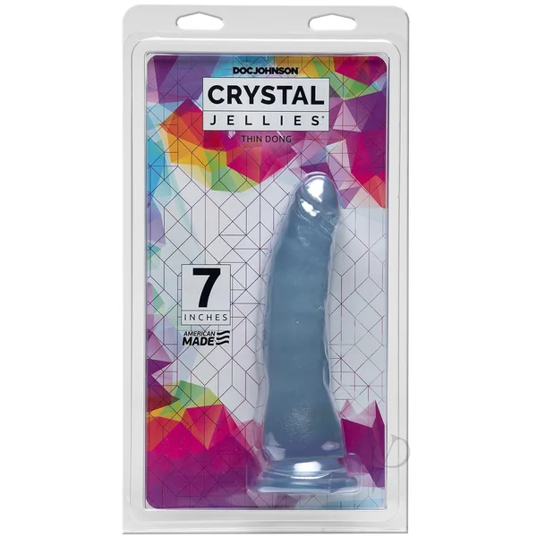 Crystal Jellies Thin Dildo 7in - Clear