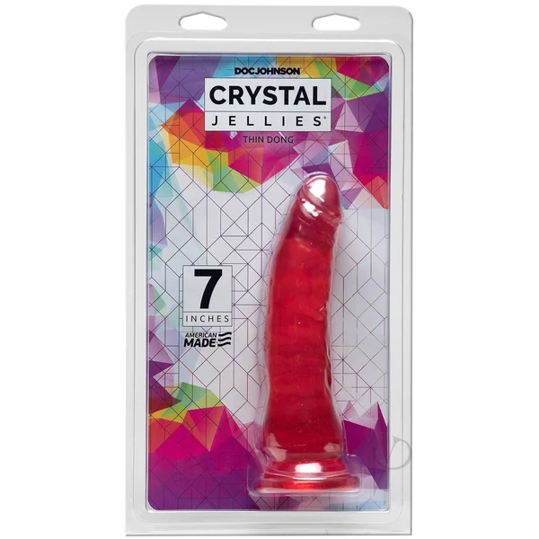 Crystal Jellies Thin Dildo 7in - Pink
