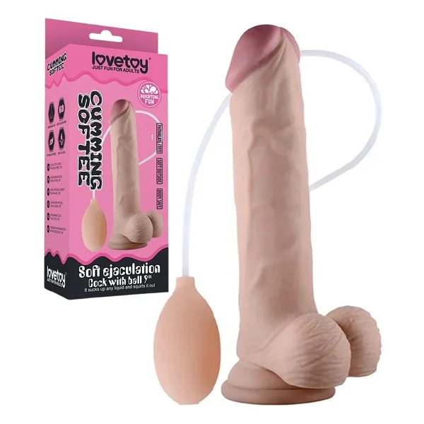 Cumming Softee 9 Inch Soft Ejaculation Cock With Balls