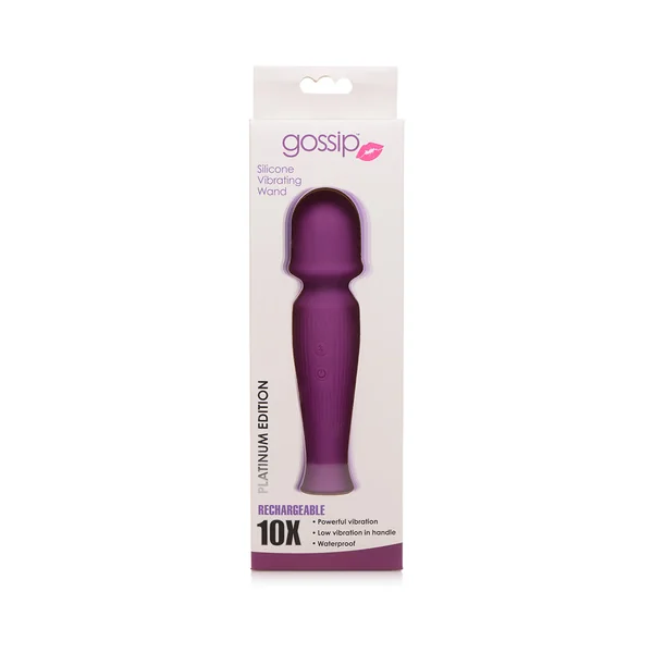 Curve Novelties Gossip Silicone Vibrating Wand 10x - Violet
