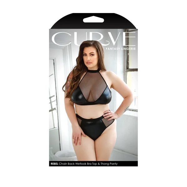** Curve Rebel Wetlook Bra Top & Matching Panty