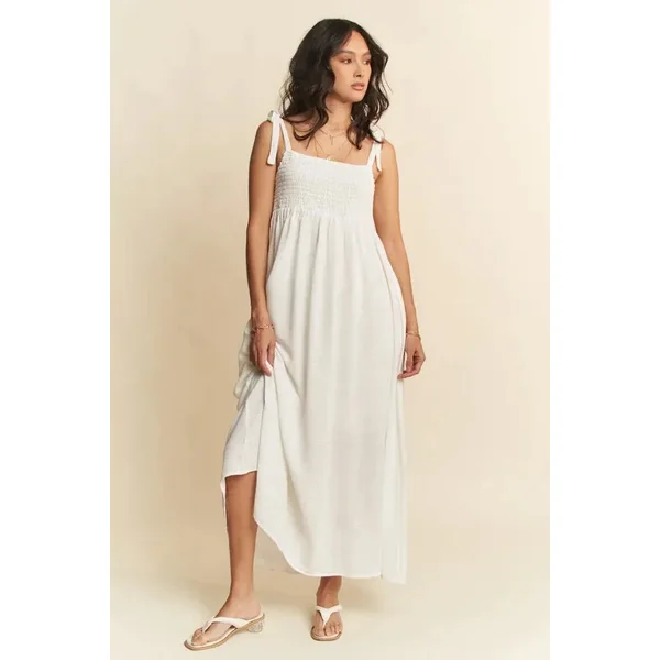 Davi & Dani Smocked Sleeveless Maxi Cami Dress