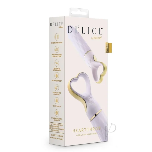 Delice Heartthrob Rechargeable Silicone Vibrator - Lavender Love