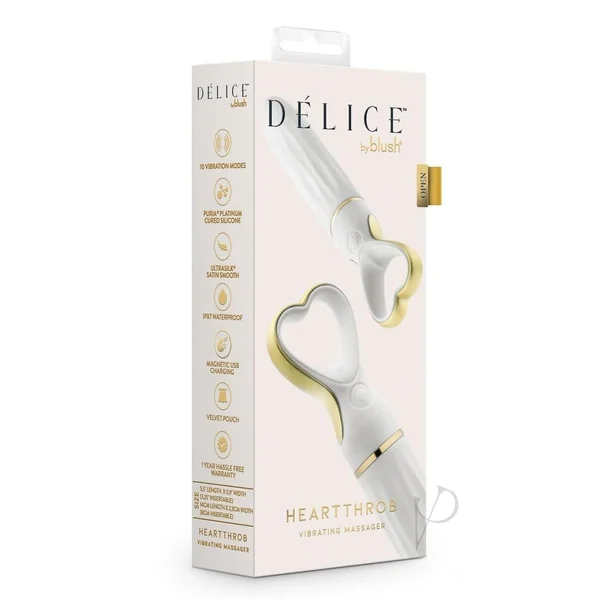 Delice Heartthrob Rechargeable Silicone Vibrator - White Bouquet
