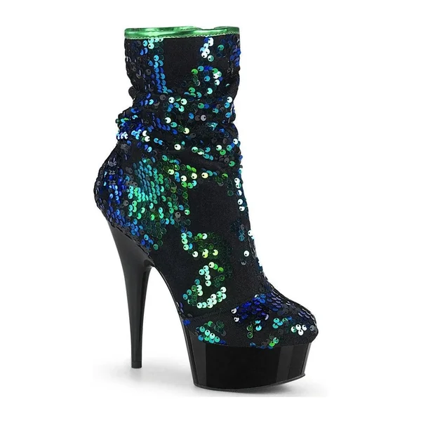 DELIGHT-1004 Exotic Boot | Green Sequins