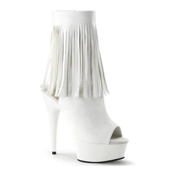 DELIGHT-1019 Platform Boot | White Faux Leather