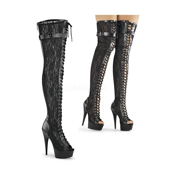 DELIGHT-3025ML Platform Boot | Black Mesh