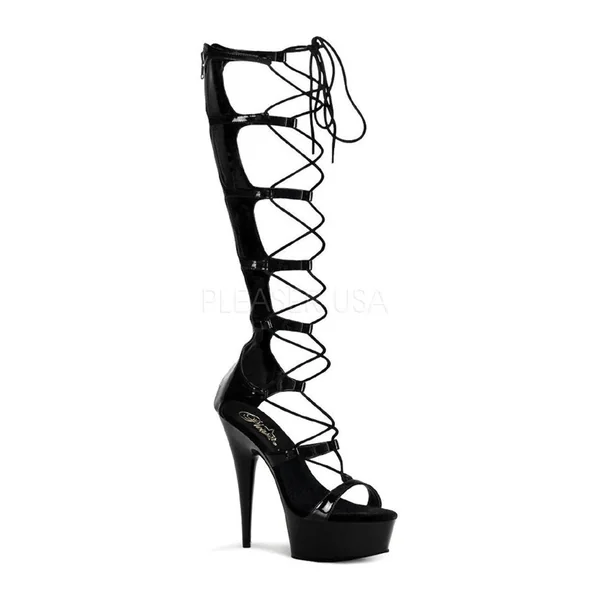DELIGHT-698 Platform Sandal | Black Patent