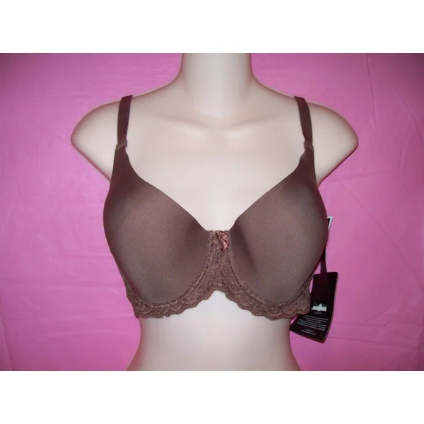 Delta Burke Lingerie Plus Size Seamless Molded Microfiber and Lace Bra