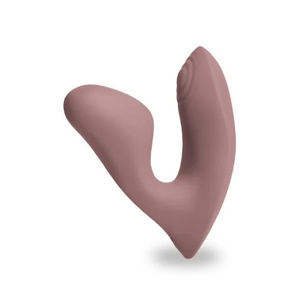 Desire Demure Rechargeable Silicone Wearable Dual Motor Vibrator with Clitoral Stimulator – Caramel