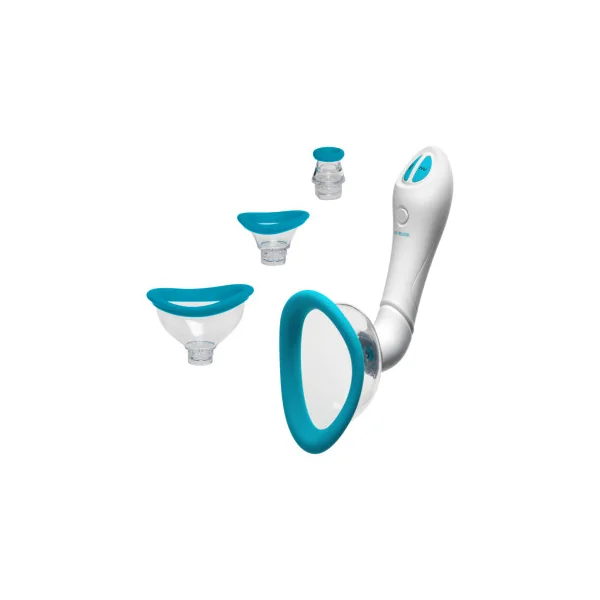 Doc Johnson Bloom Intimate Body Pump Automatic Vibrating Rechargeable, Blue/White
