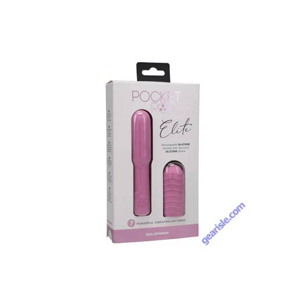 Doc Johnson Pocket Rocket Elite Rechargeable Pink Silicone Vibrator