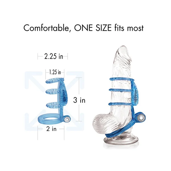 Doctor Love's Zinger Dual Vibrating Cock Cage - Blue