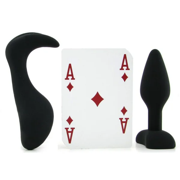 Dominant Submissive Silicone Vibrating Butt Plug Anal Kit Black