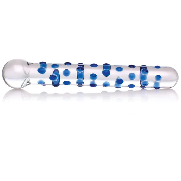 Don Wands Blue Nubby Glass Dildo