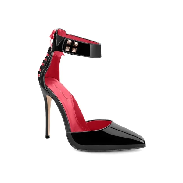 D'Orsay Ankle Strap with Corset Lace Details