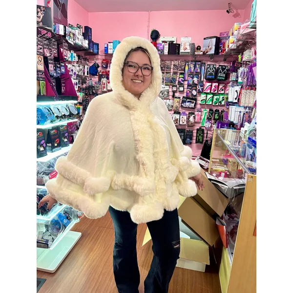 Double Layer Faux Fur Cape