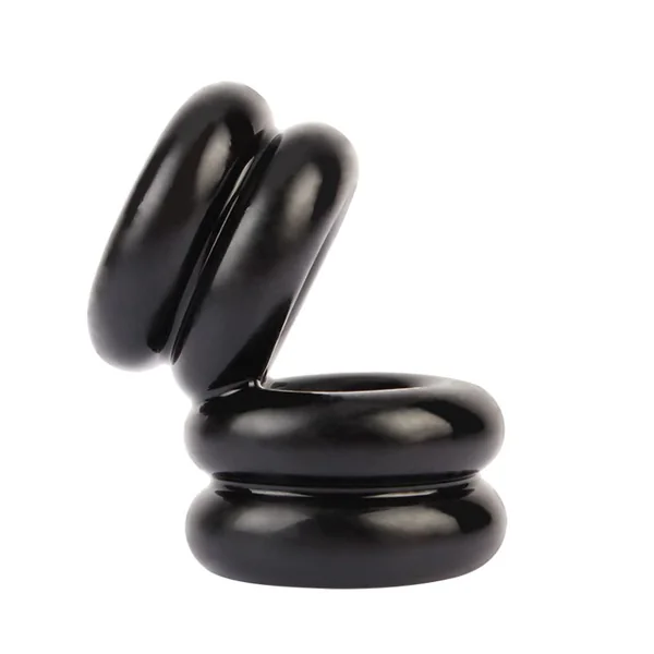 Double Stacked Dual Pleasure Ring Black