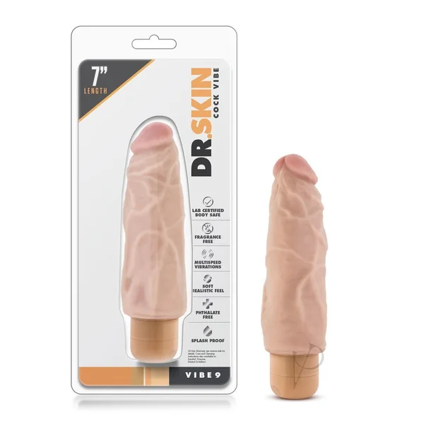 Dr. Skin Cock Vibe 09 Realistic Vibrator Waterproof Natural 7 Inch