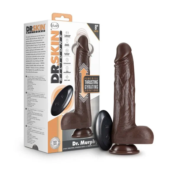 Dr. Skin Dr. Murphy 8 inches Thrusting Dildo with Balls Brown