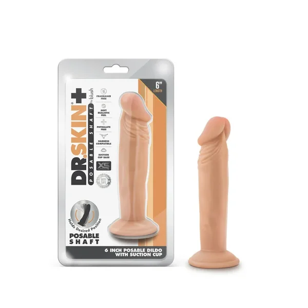 Dr. Skin Plus 6″ Posable Dildo – Vanilla